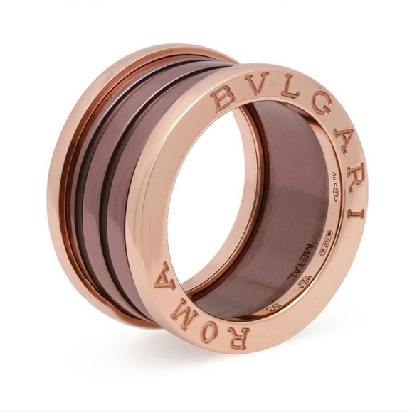 BVLGARI Other - Bvlgari ROMA CRRPSE 55 AU 750 B.Zero1 Four Band Ring 18K Rose Gold Ceramic New
